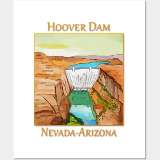 Hoover Dam on the Colorado River, on the Nevada-Arizona border Posters and Art